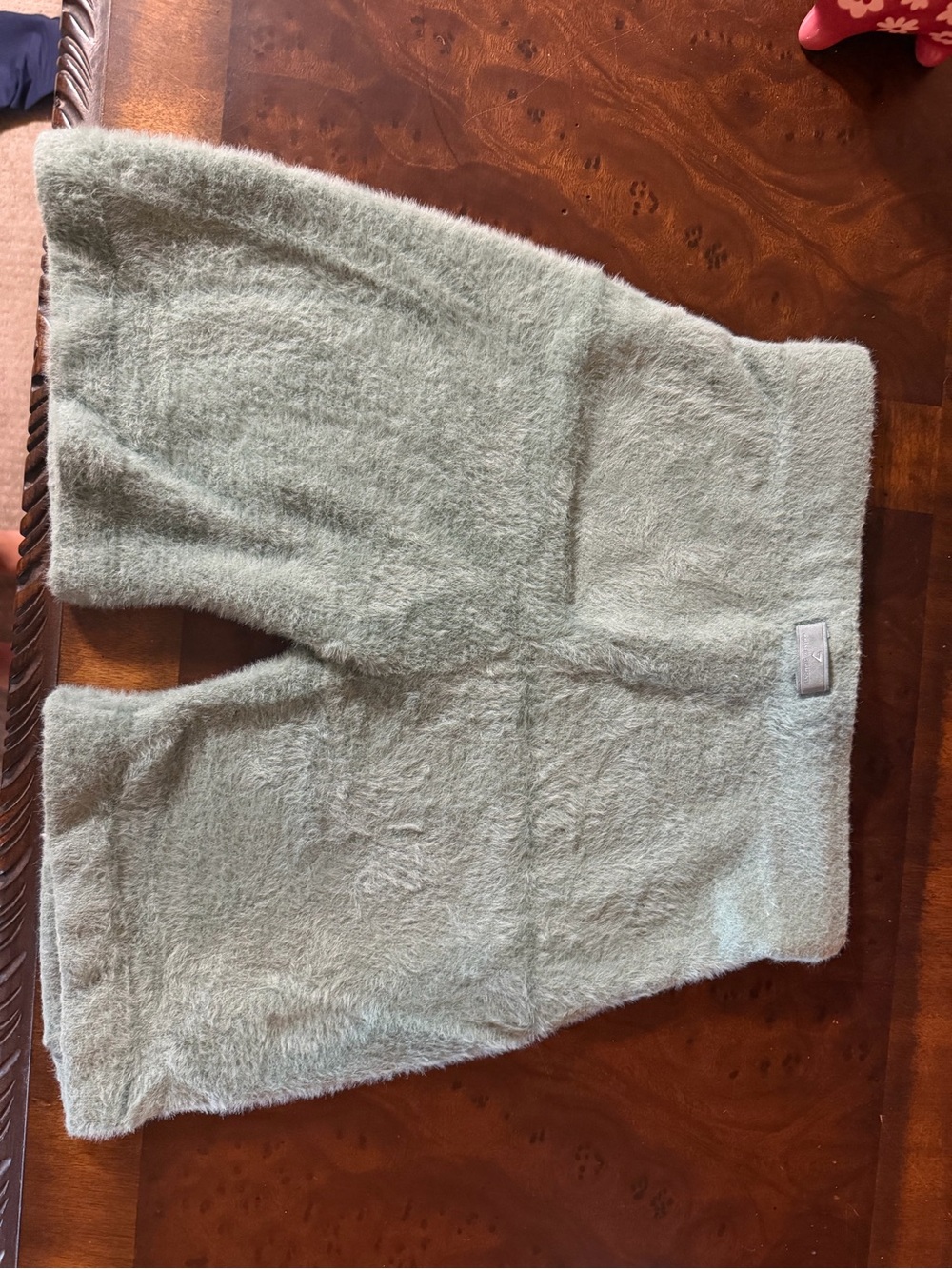 Gymshark Fuzzy Knit Shorts in Sage Green